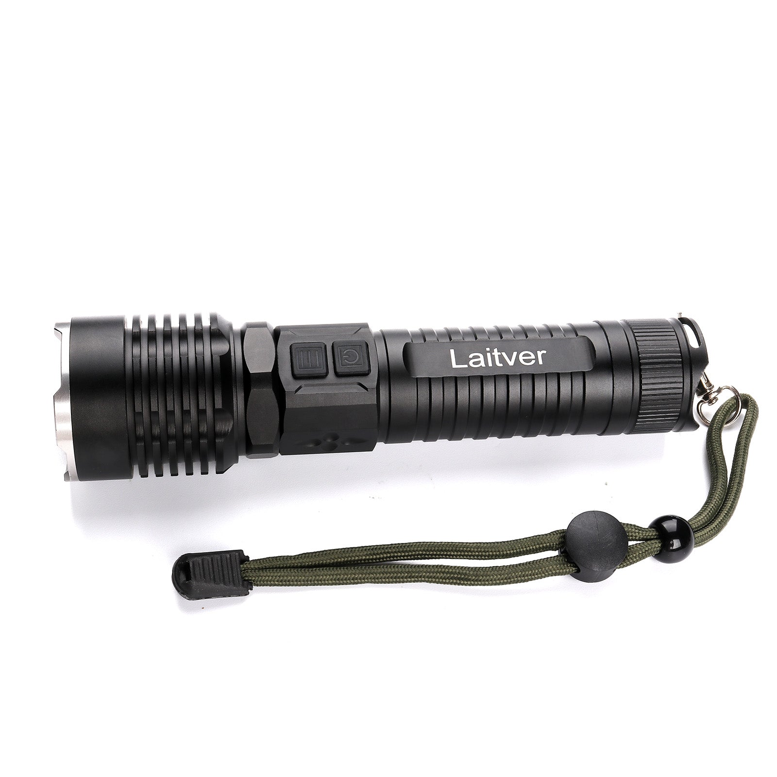 Laitver LED Flashlights with 5 Modes, Portable Camping Flashlight with Zoomable Beam, Rechargeable Long Lasting Tactical Flash Light for Outdoor, Home Use and Emergency